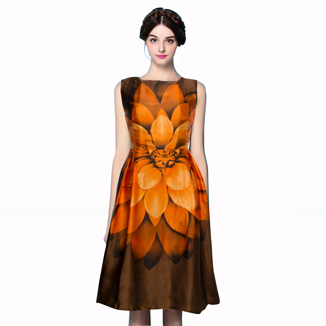 Exclusive Designer Orange Dress 