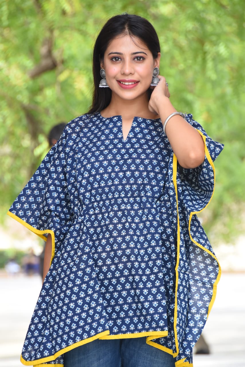 Printed Cotton Kaftan Dress