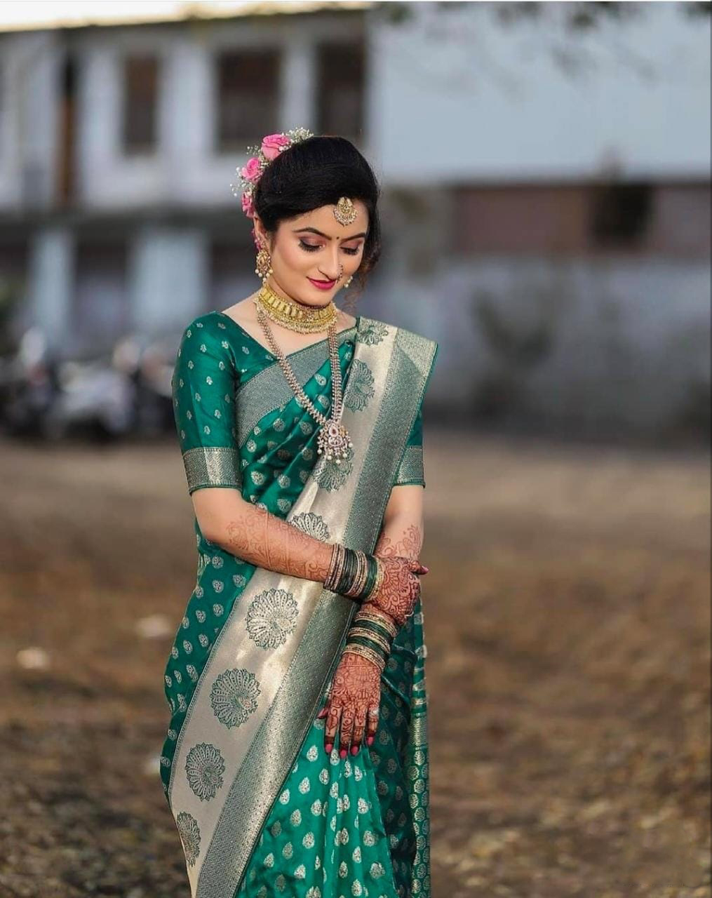 Banarasi sarees lichi silk cloth with beautiful rich paalu