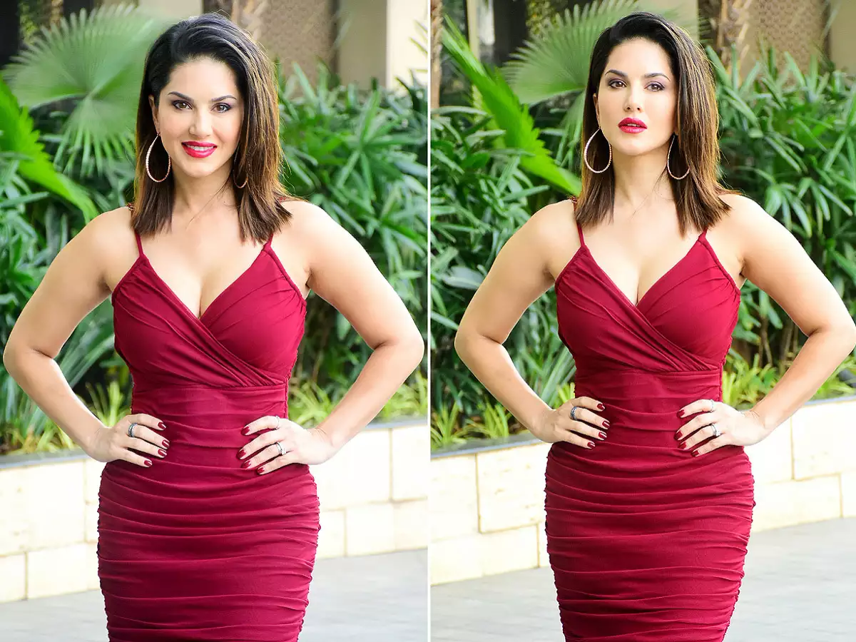 Sunny Leone Ignites Weekend Vibes in a Fiery Red Bodycon Dress - Check Out the Party-Perfect Look and Its Price.