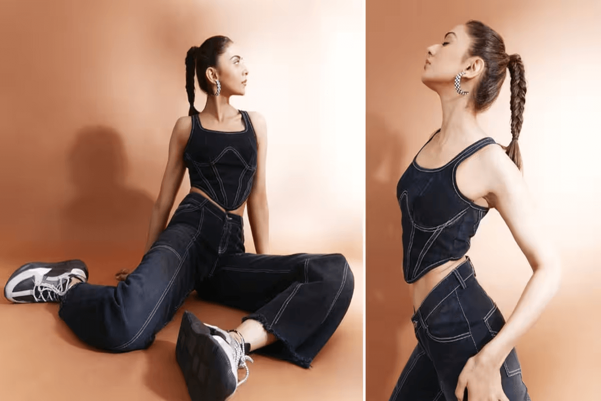  Rakul Preet Flaunts a Happy State of Mind in a Stylish Dolce & Gabbana Denim Dress