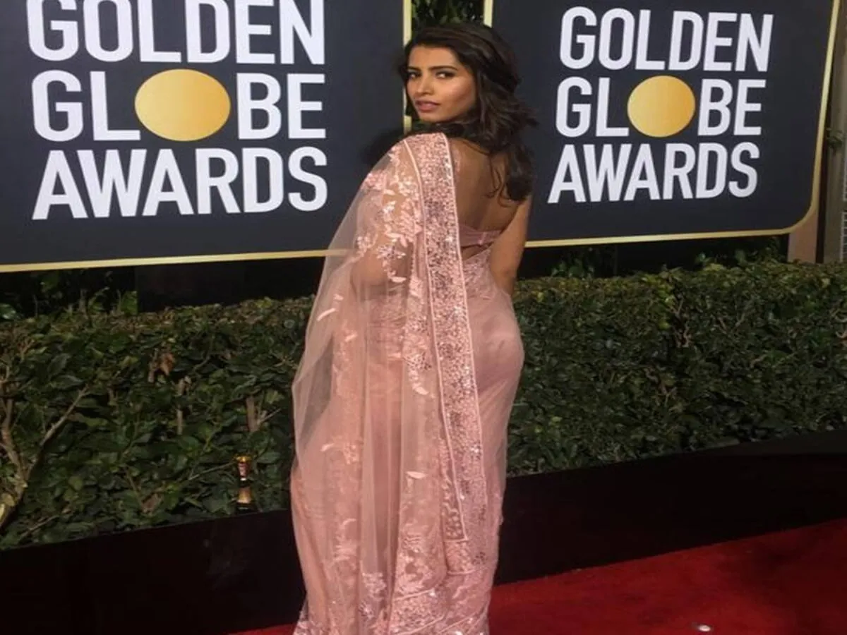 Golden Globes: Manasvi Mamgai, Former Miss India, Stuns in Saree on the Red Carpet