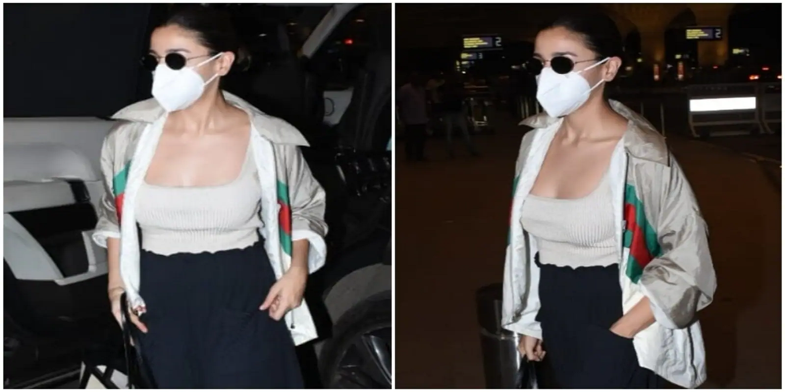 Alia Bhatt Nails the Perfect Airport Look with a Cute Crochet Top and Baggy Jeans