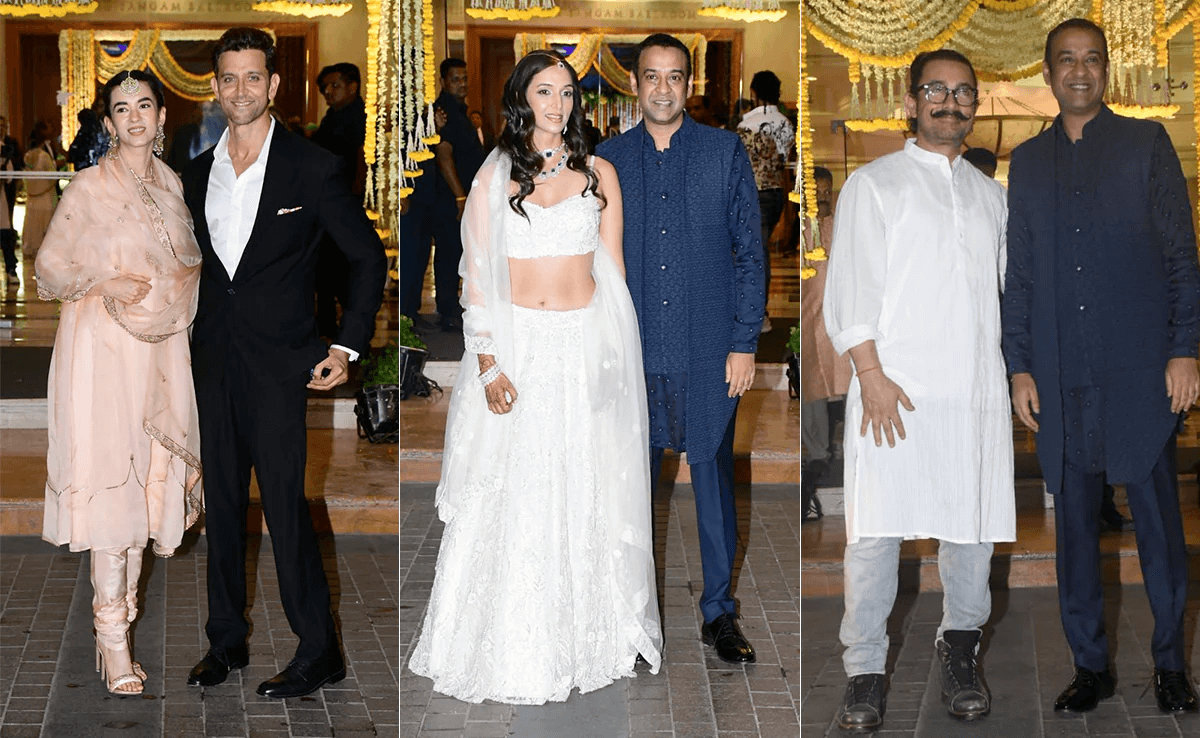 Stylish Ensembles at Madhu Mantena's Reception: Hrithik Roshan-Saba and Sara Ali Khan's Fashion Choices