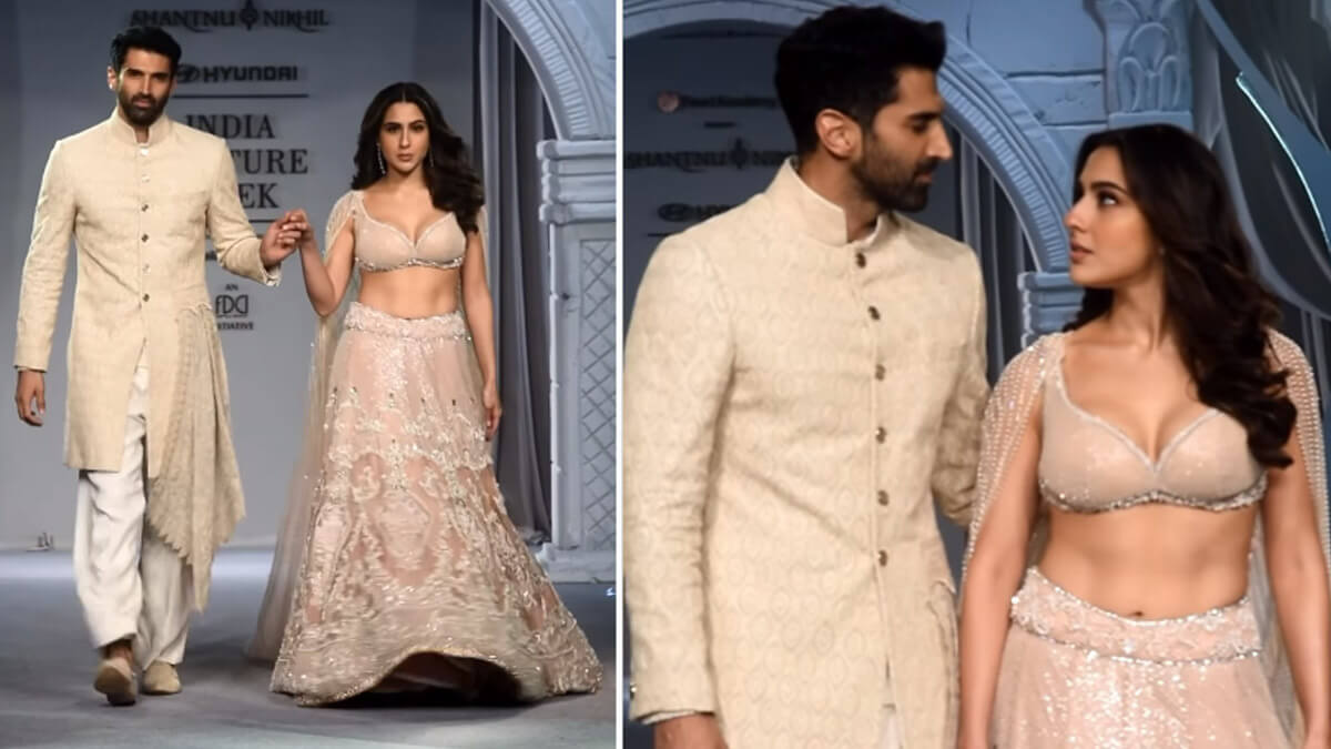 Sara Ali Khan and Aditya Roy Kapur Grace the Ramp as Showstoppers in Stunning Outfits at India Couture Week