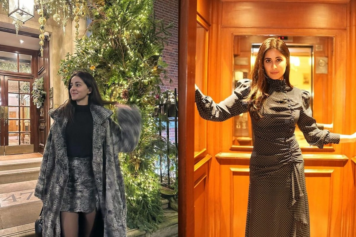 Katrina Kaif and Ananya Panday Exude Chic Vibes in Black, Setting the Style Standard for Cold Weather Attire.
