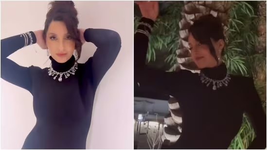 Nora Fatehi Celebrates Birthday in Style, Dazzling in a Black Bodycon Dress while Dancing to Kusu Kusu