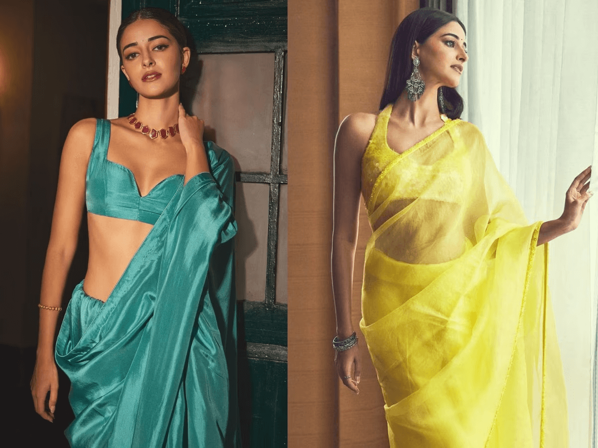 Ananya Panday nails the Desi Girl look for Dream Girl 2 promotions in silk saree and super-cropped blouse Ananya Panday nails the Desi Girl look for Dream Girl 2 promotions in silk saree and super-cropped blouse